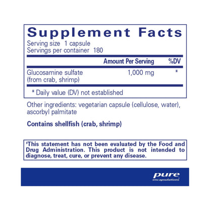 Pure Encapsulations Glucosamine Sulfate 1,000mg 180 Capsules