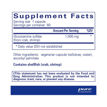 Pure Encapsulations Glucosamine Sulfate 1,000mg 60 Capsules