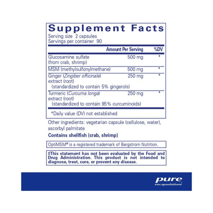 Pure Encapsulations Glucosamine/MSM with joint comfort herbs 180 Capsules