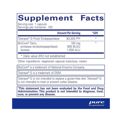 Pure Encapsulations Gluten/Dairy Digest 120 Capsules