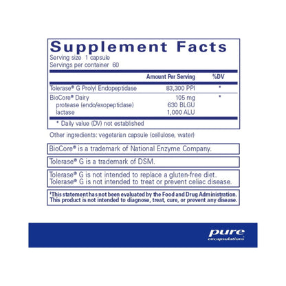 Pure Encapsulations Gluten/Dairy Digest 60 Capsules