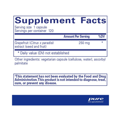 Pure Encapsulations Grapefruit Seed Extract 120 Capsules