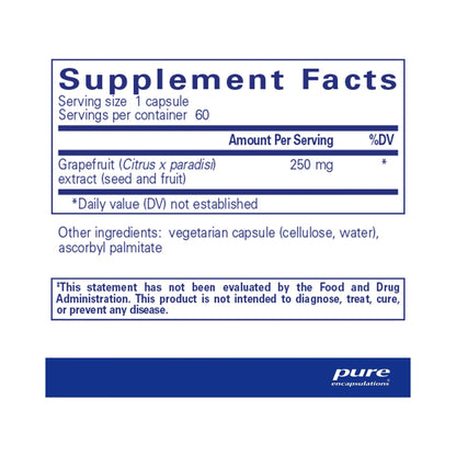Pure Encapsulations Grapefruit Seed Extract 60 Capsules