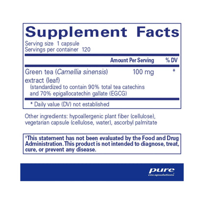 Pure Encapsulations Green Tea Extract (decaffeinated) 120 Capsules