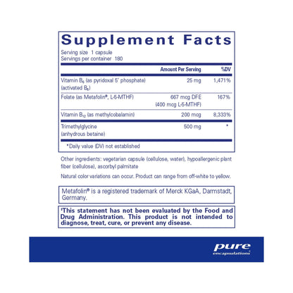 Pure Encapsulations Homocysteine Factors 180 Capsules