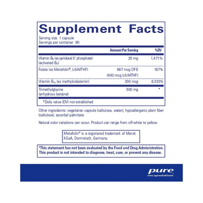 Pure Encapsulations Homocysteine Factors 60 Capsules