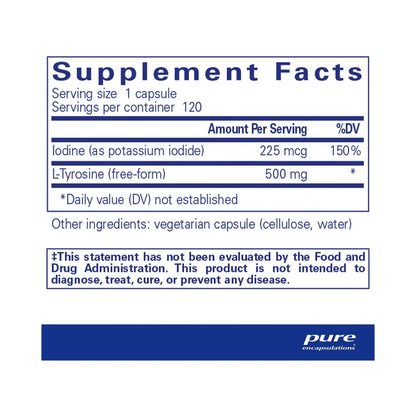 Pure Encapsulations Iodine and Tyrosine 120 Capsules