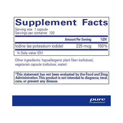 Pure Encapsulations Iodine (potassium iodide) 120 Capsules