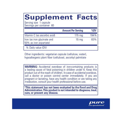 Pure Encapsulations Iron-C 60 Capsules