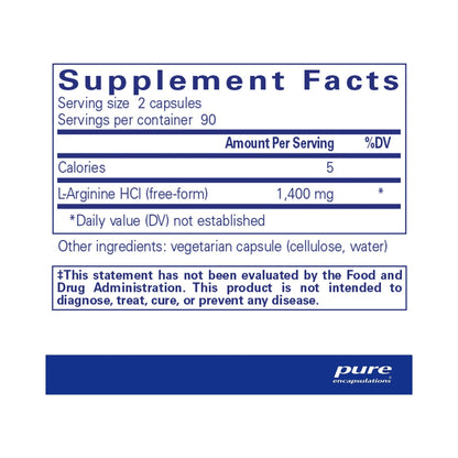 Pure Encapsulations L-Arginine 180 Capsules