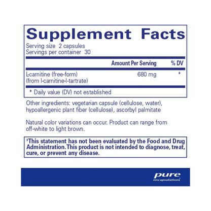 Pure Encapsulations L-Carnitine 60 Capsules