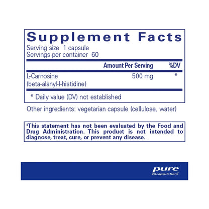 Pure Encapsulations L-Carnosine 60 Capsules