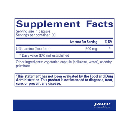 Pure Encapsulations L-Glutamine 500mg 90 Capsules