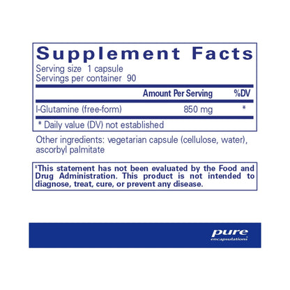 Pure Encapsulations L-Glutamine 850mg 90 Capsules