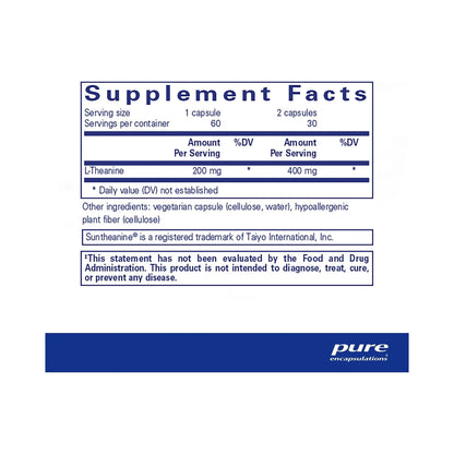 Pure Encapsulations L-Theanine 60 Capsules