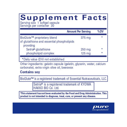 Pure Encapsulations Liposomal Glutathione 30 Capsules
