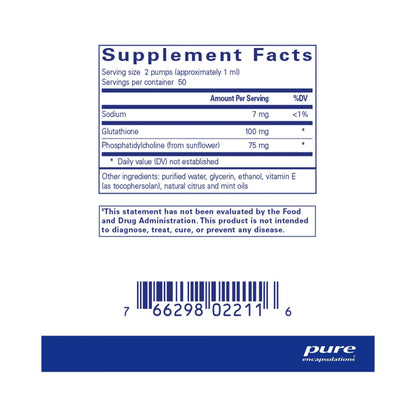 Pure Encapsulations Liposomal Glutathione liquid 50mL