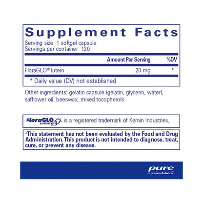 Pure Encapsulations Lutein 20mg 120 Capsules
