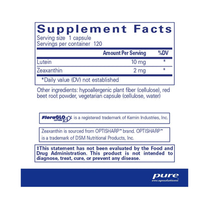 Pure Encapsulations Lutein/Zeaxanthin 120 Capsules