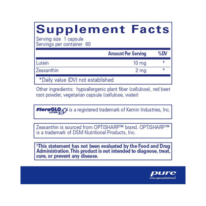 Pure Encapsulations Lutein/Zeaxanthin 60 Capsules