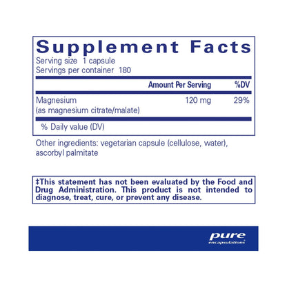 Pure Encapsulations Magnesium (citrate/malate) 180 Capsules