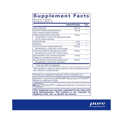 Pure Encapsulations Memory Pro 180 Capsules
