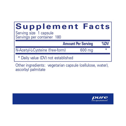 Pure Encapsulations NAC 600mg 180 Capsules