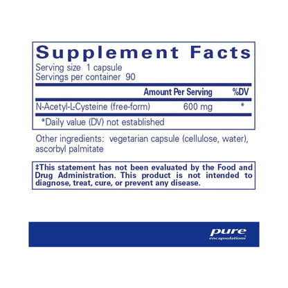 Pure Encapsulations NAC 600mg 90 Capsules