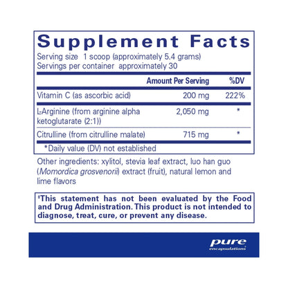 Pure Encapsulations Nitric Oxide Support 162g