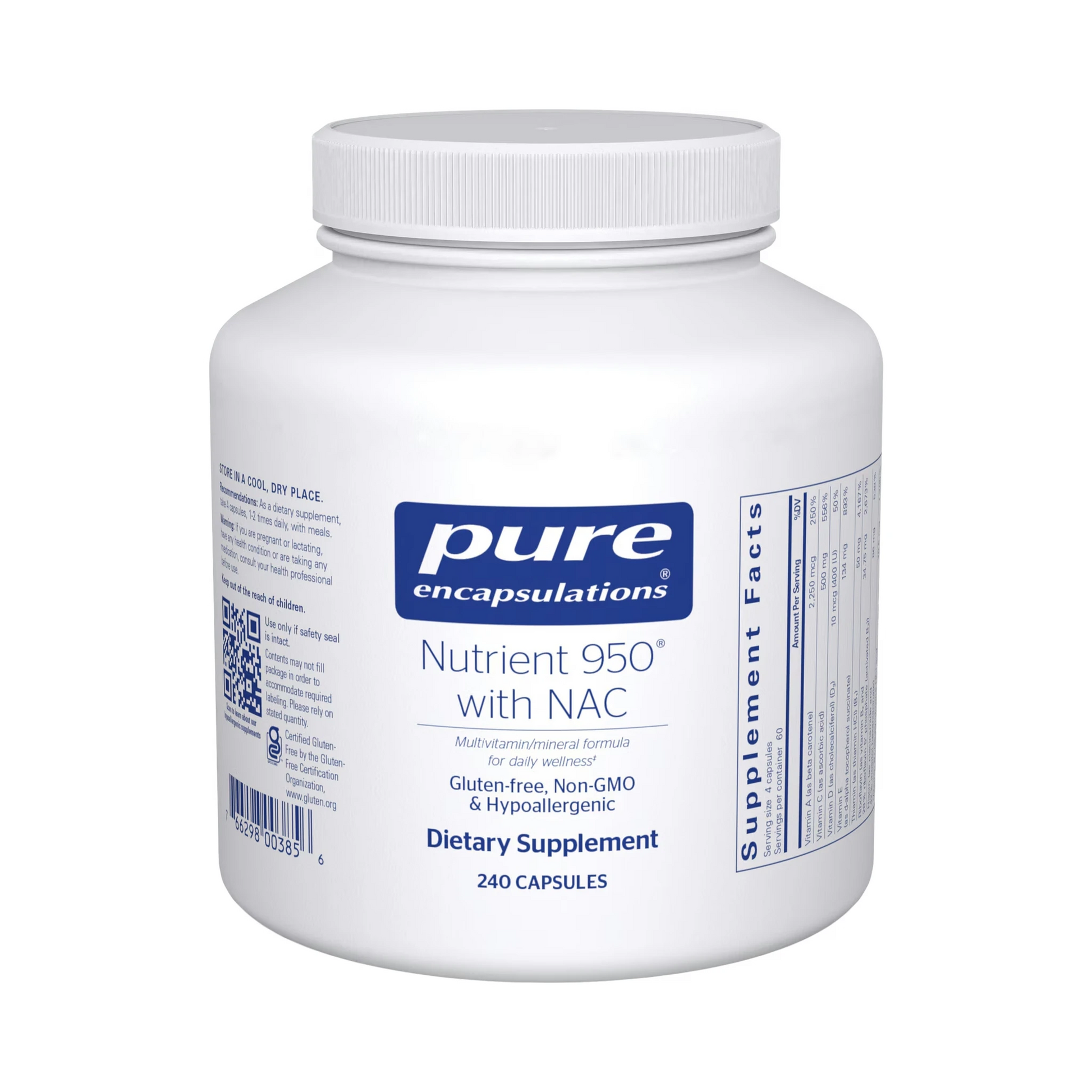Pure Encapsulations Nutrient 950 with NAC 240 Capsules