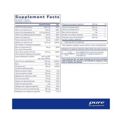 Pure Encapsulations Nutrient 950 with Vitamin K 180 Capsules