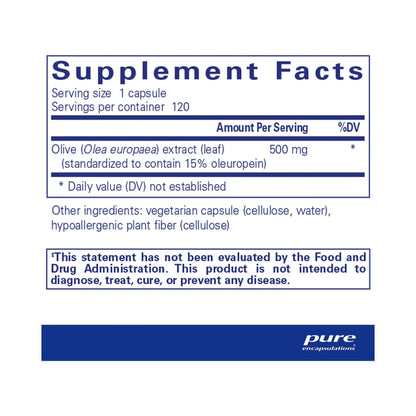 Pure Encapsulations Olive Leaf extract 120 Capsules