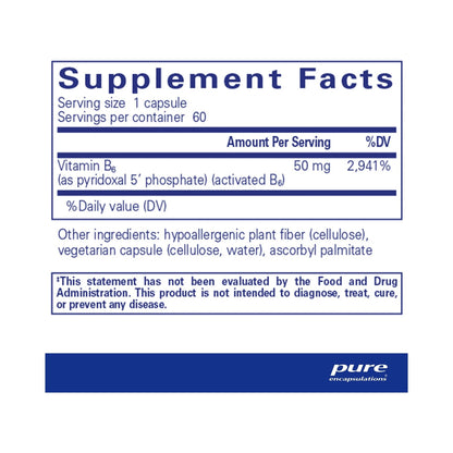 Pure Encapsulations P5P 50 (activated vitamin B6) 60 Capsules