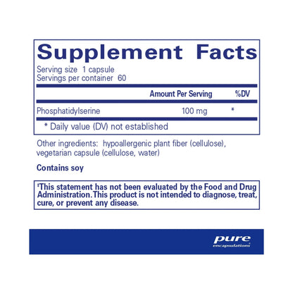Pure Encapsulations PS 100 (phosphatidylserine) 60 Capsules