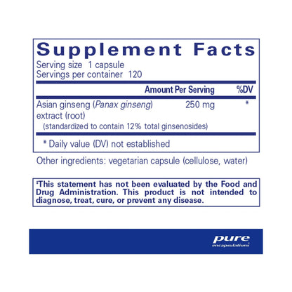 Pure Encapsulations Panax Ginseng 120 Capsules
