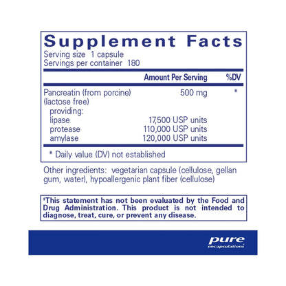 Pure Encapsulations Pancreatic Enzyme Formula 180 Capsules