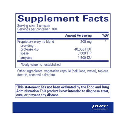 Pure Encapsulations Pancreatic VegEnzymes 180 Capsules