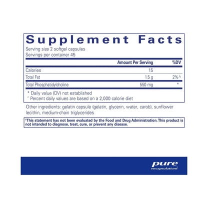 Pure Encapsulations Phosphatidylcholine 90 Capsules