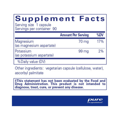 Pure Encapsulations Potassium Magnesium (aspartate) 90 Capsules