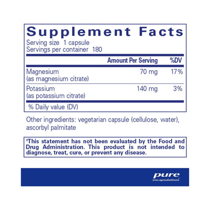 Pure Encapsulations Potassium Magnesium (citrate) 180 Capsules