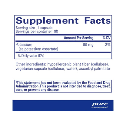 Pure Encapsulations Potassium (aspartate) 90 Capsules
