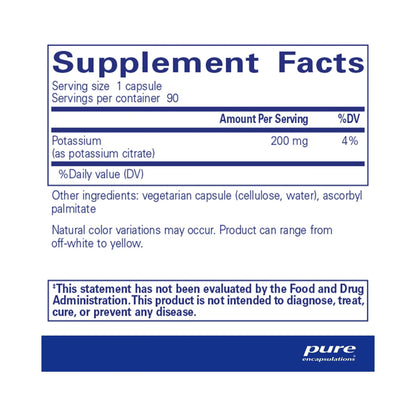 Pure Encapsulations Potassium (citrate) 90 Capsules