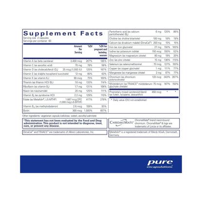 Pure Encapsulations PreNatal Nutrients 120 Capsules