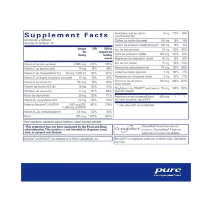 Pure Encapsulations PreNatal Nutrients 60 Capsules