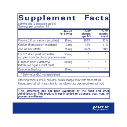 Pure Encapsulations PureDefense Chewables 120 Chewable Tablets