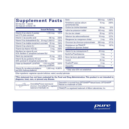 Pure Encapsulations PureGenomics Multivitamin 60 Capsules