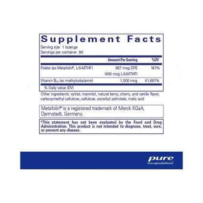 Pure Encapsulations PureMelt B12 Folate 90 Lozenges