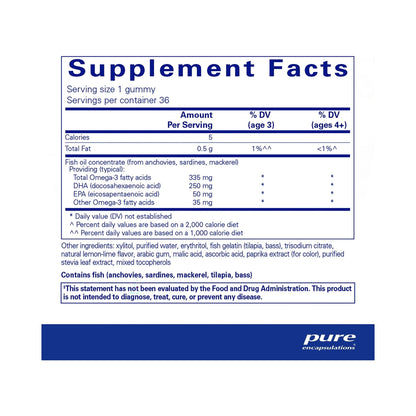 Pure Encapsulations PureNutrients EPA/DHA Gummy 36 Gummies