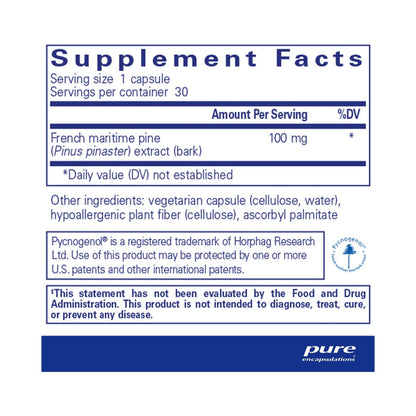 Pure Encapsulations Pycnogenol 100mg 30 Capsules