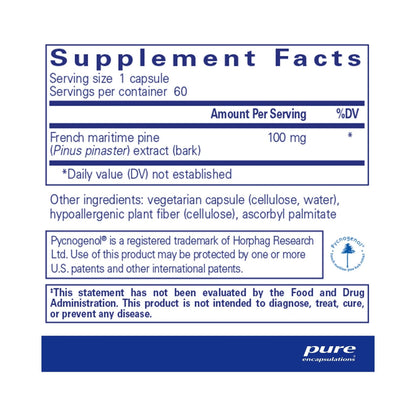 Pure Encapsulations Pycnogenol 100mg 60 Capsules